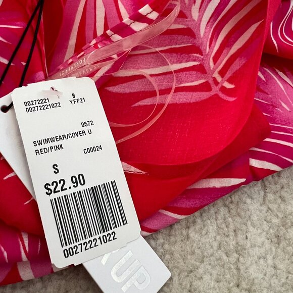 NWT Forever 21 Tropical Palm Print Swim Coverup S - Picture 2 of 9